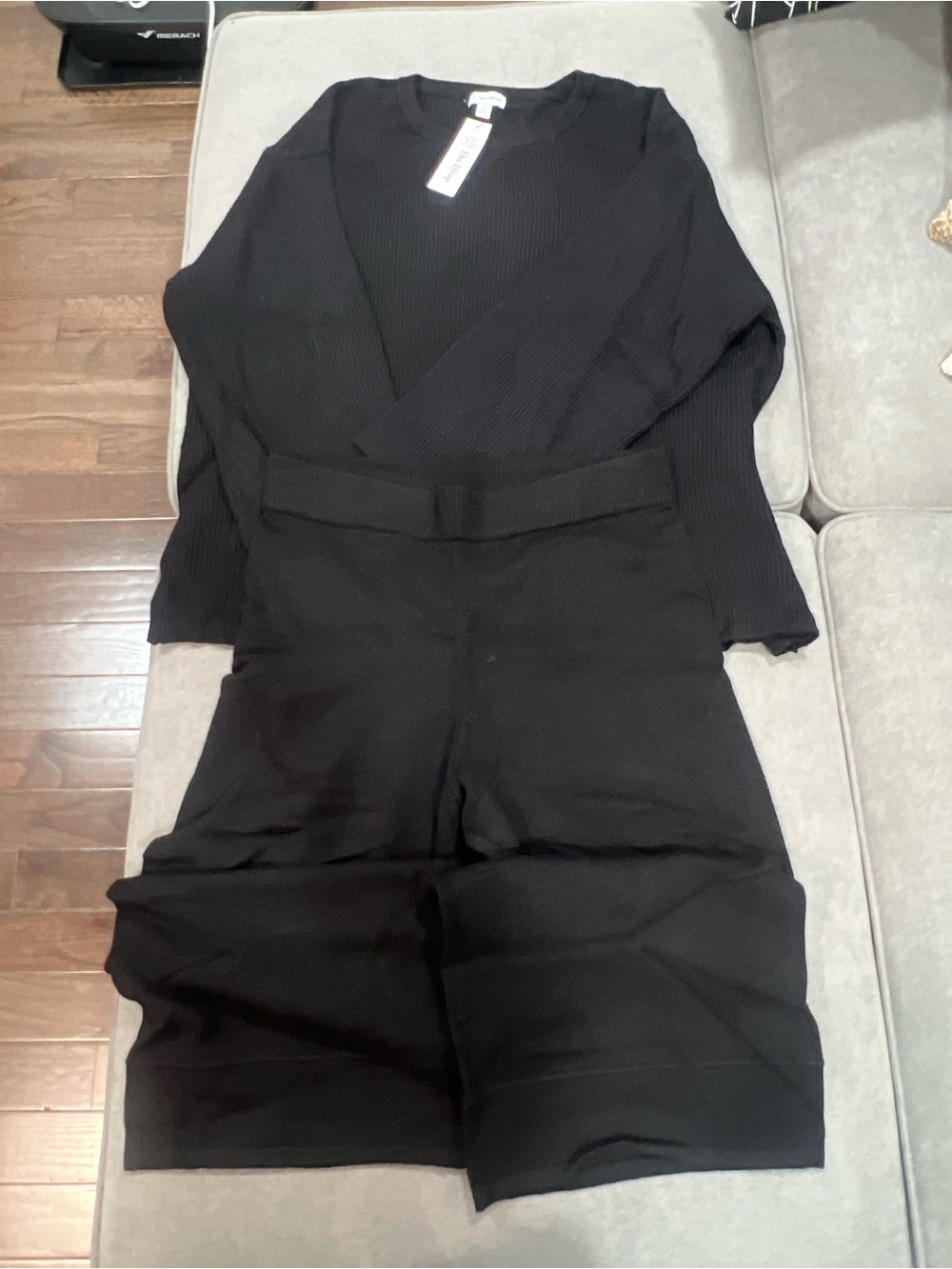 Women’s Black Ribbed Knit Matching Set
